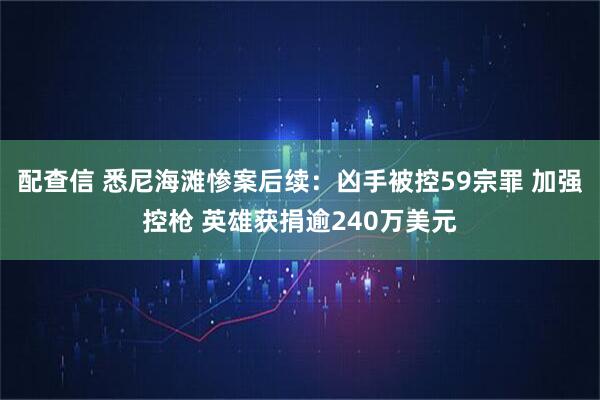 配查信 悉尼海滩惨案后续：凶手被控59宗罪 加强控枪 英雄获捐逾240万美元