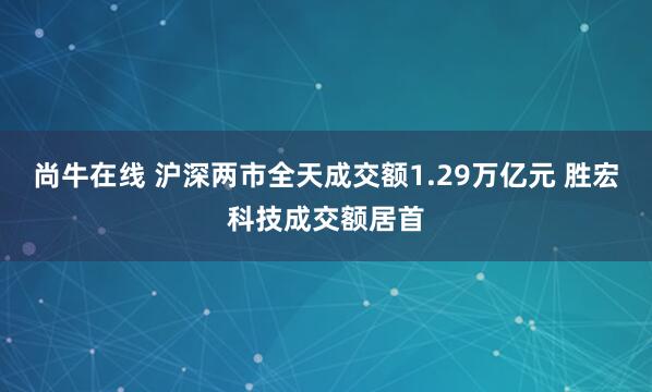 尚牛在线 沪深两市全天成交额1.29万亿元 胜宏科技成交额居首